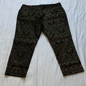Worthington Black and Gold Patterned Dress Pants
